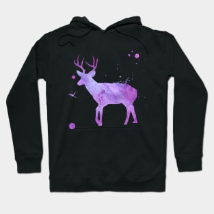 Purple Deer Watercolor Painting 2 Hoodie